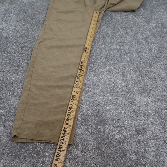 Chicos Design Silk/Linen Blend Ankle Pants Size 1 Green Straight - Picture 10 of 14